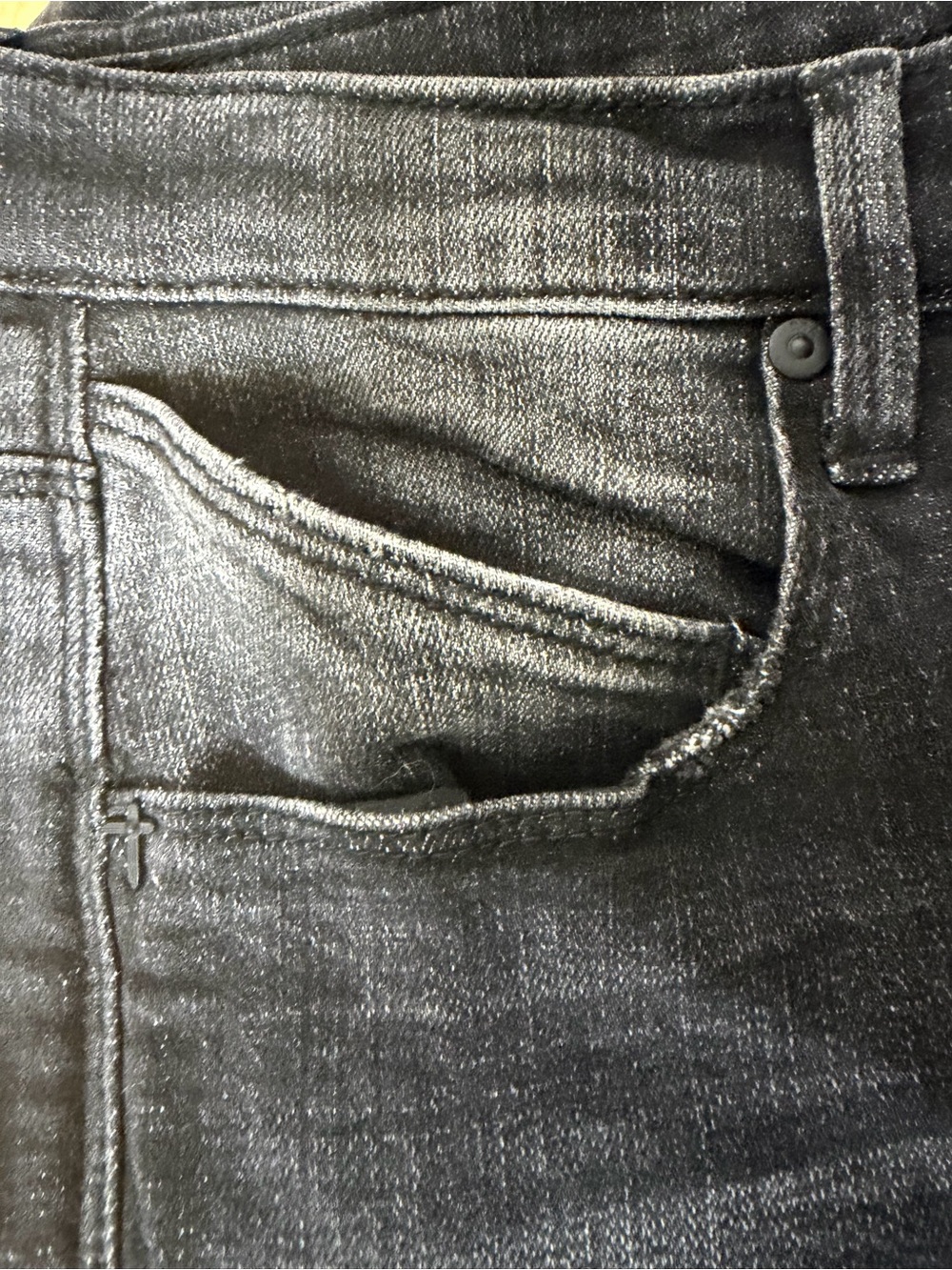 RTA Men’s Distressed Ripped Black Jeans Size 33 Logo Stretch - Picture 5 of 16